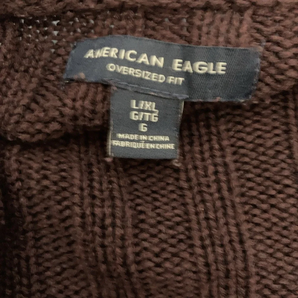 American Eagle Oversized Fit Maroon Open Front Long Sleeve Short Cardigan - SZ L